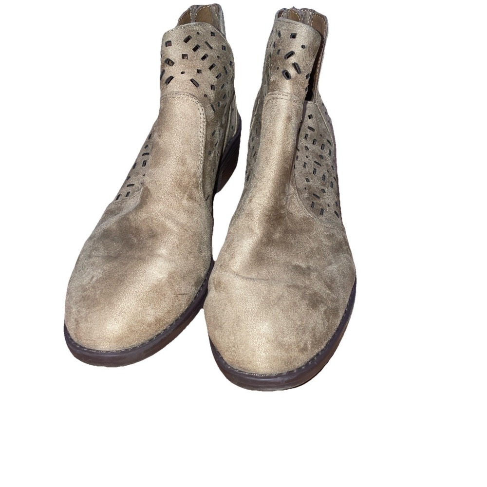 Eurosoft by Sofft Booties Ankle Tan Suede Laser Cutout Suede Zip Western 8.5 - Picture 2 of 12